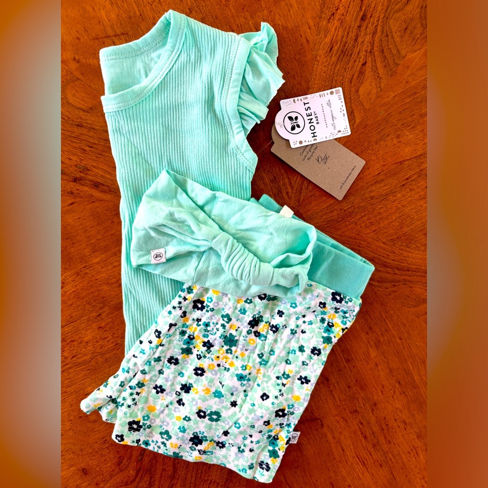 Honest Baby 3T Girls Short Set